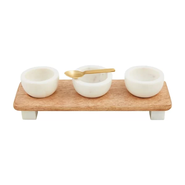 Marble & Wood Tidbit Board Set