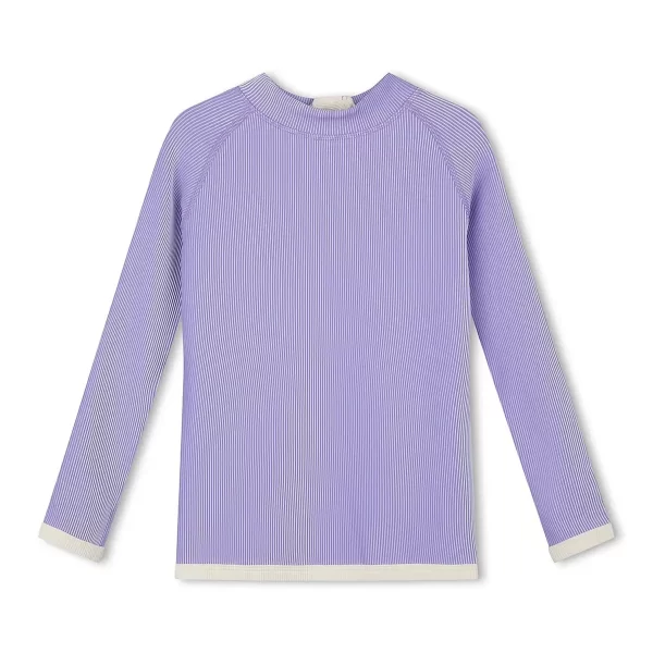 ZULU & ZEPHYR MINI STRIPE RIB RASHIE: GRAPE