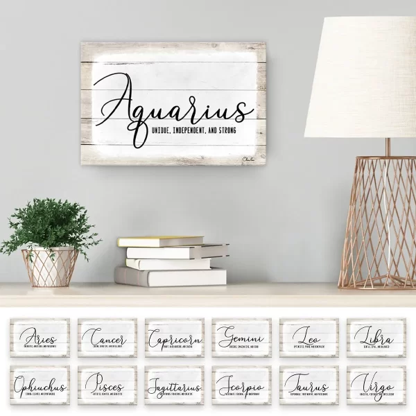 'ZODIAC' WRAPPED CANVAS TEXTUAL WALL ART