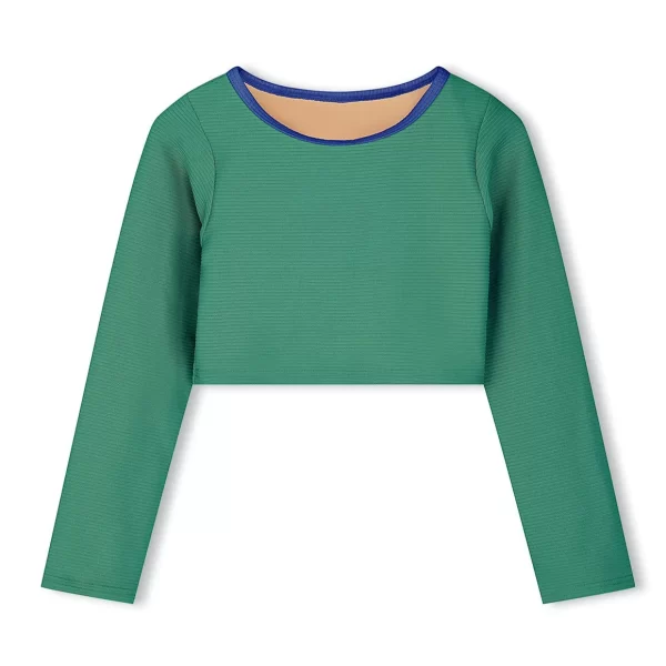 ZULU & ZEPHYR MINI CROP RASHIE: EMERALD GREEN